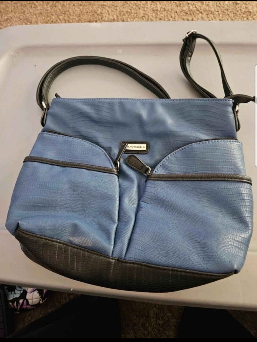 Reflection crossbody blue bag